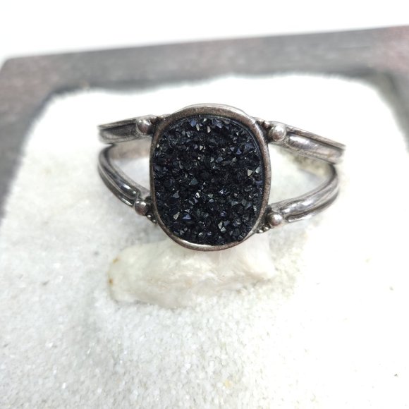 Vintage Lucky Brand Boho Druzy Cuff Bracelet - Picture 3 of 4